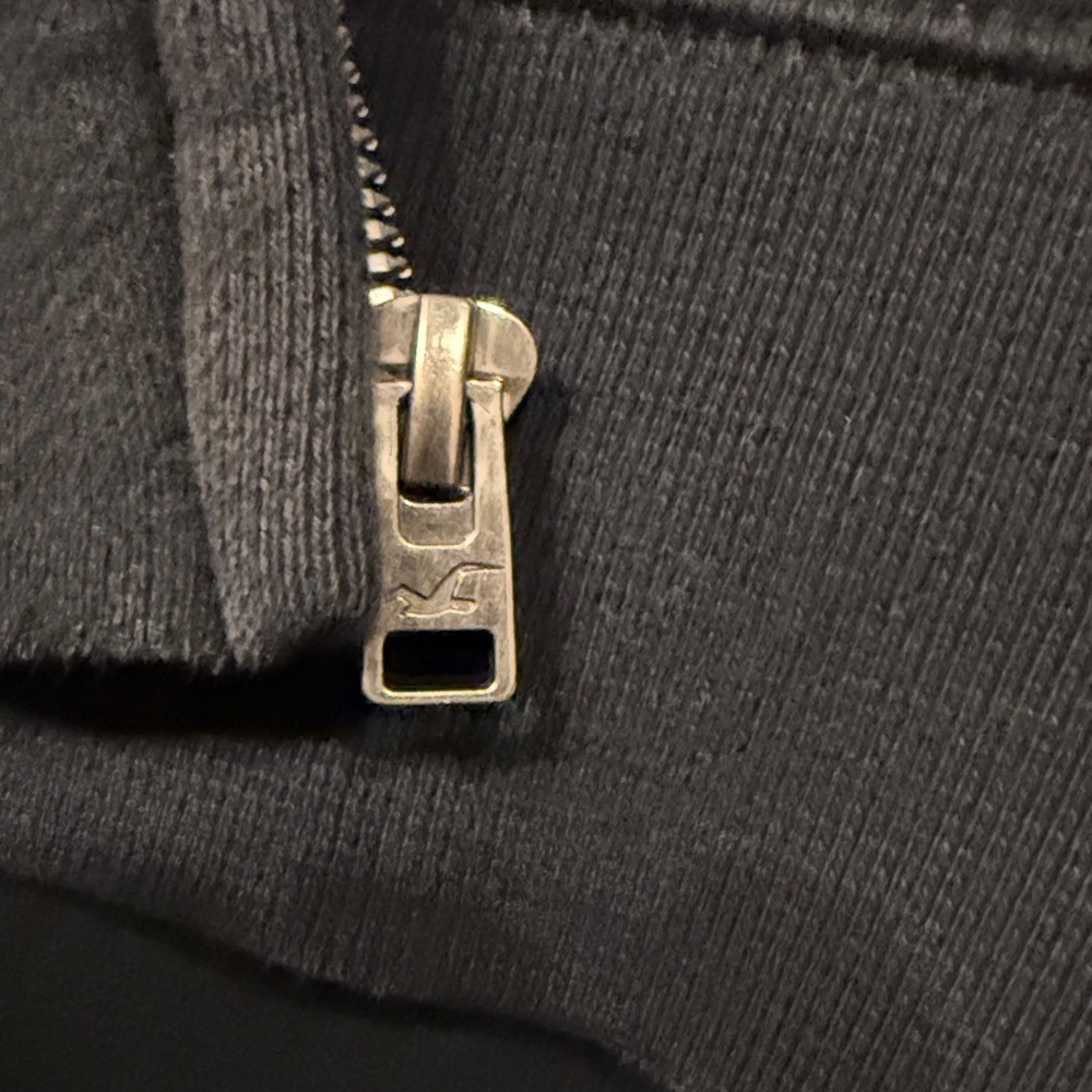 Hollister Men's Black Full-Zip Hooded Sweatshirt Heavyweight Size Medium - Picture 4 of 4